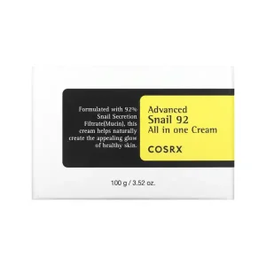 کرم مرطوب‌کننده حلزون کوزارکس مدل Advanced Snail 92 All In One Cream حجم 100 گرم