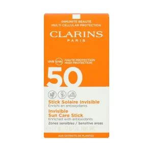استیک ضد آفتاب بی‌رنگ کلارنس SPF50 مدل Invisible Sun Care Stick حجم 17 گرم