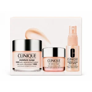 پک آبرسان کلینیک Moisture Surge 100H به همراه کرم دور چشم و اسپری آبرسان