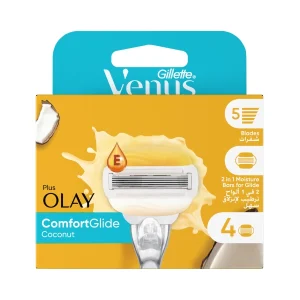 تیغ یدک ژیلت ونوس ComfortGlide Olay Coconut بسته 4 عددی